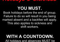 Holidays and sickness visual